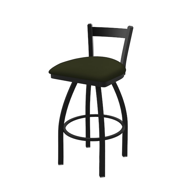 25" Low Back Swivel Counter Stool, Black Wrinkle, Canter Pine Seat